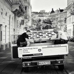 Arbeiter mit Telefon
